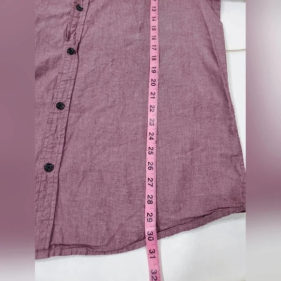 Voyager Sz 2XL Mens Short Sleeve Button Down Shirt Red Solid 100% Cotton Casual - Picture 5 of 8